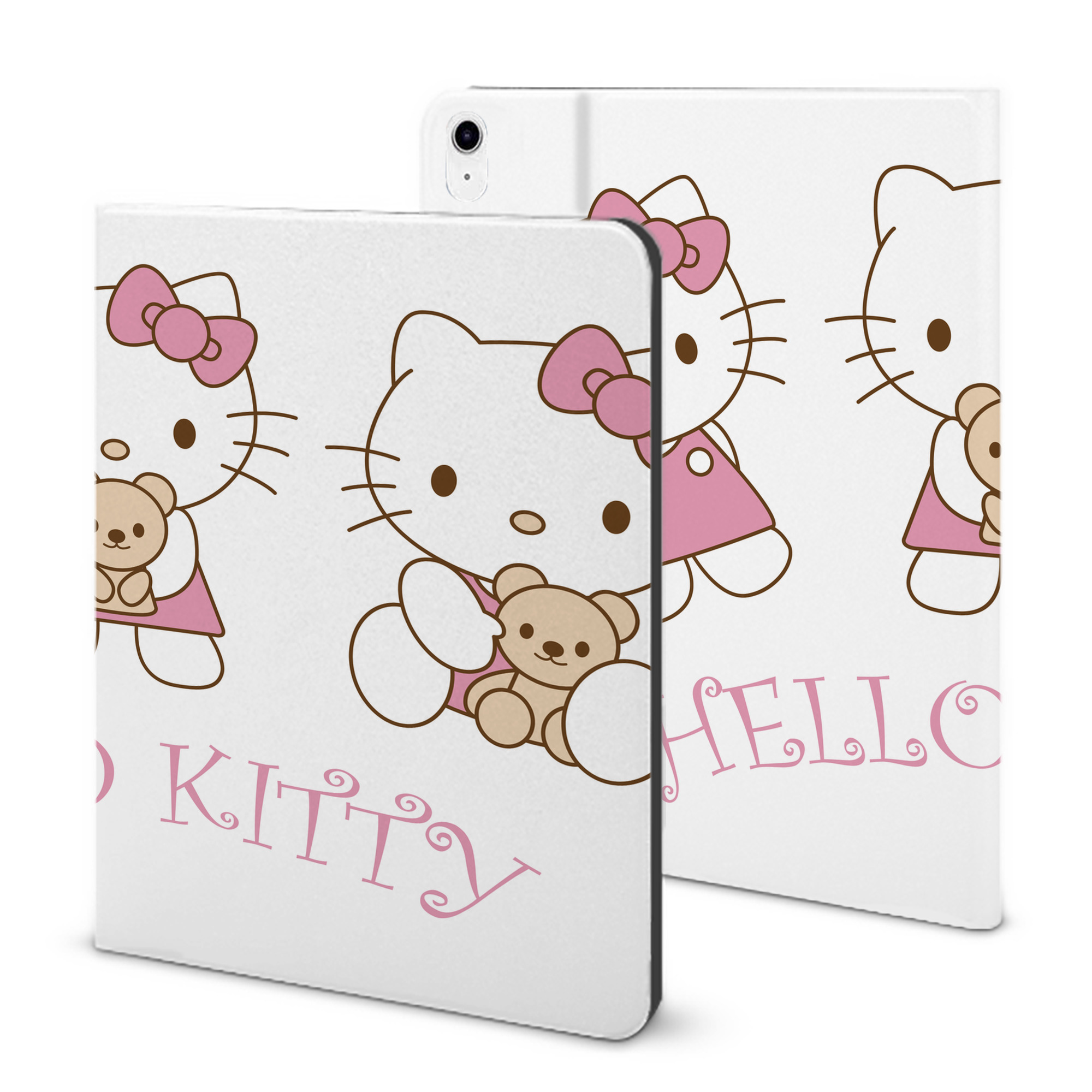 （画像用） Hello Kitty ハローキティ IPad ケース ブック型 PUレザー TPU 耐衝撃 軽量 薄型 ペン収納なし 全面保護 IPad 各モデル対応